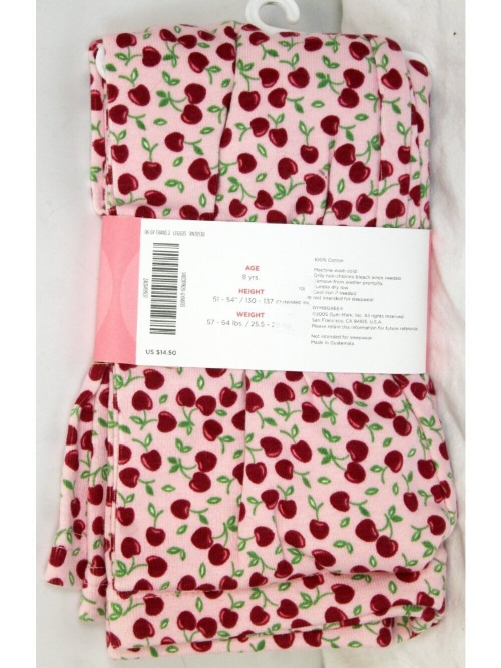 2006 Gymboree Cherry Pie Pink Leggings Cotton sz 8 Pants Fall BTS NEW - Picture 2 of 4
